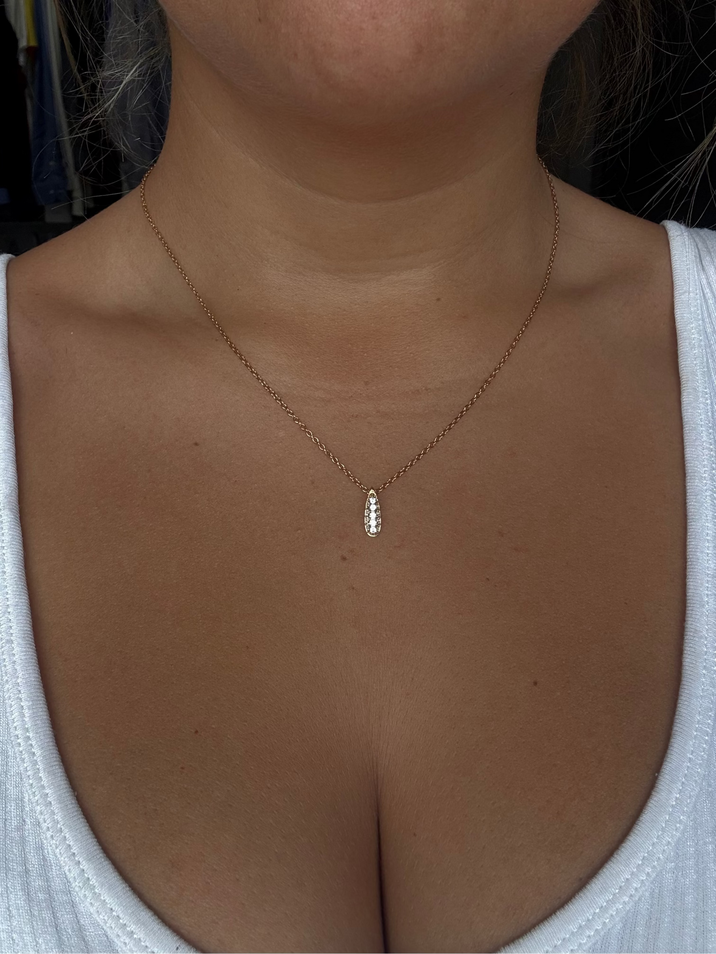 18k Gold Stainless Steel Necklace in the neck